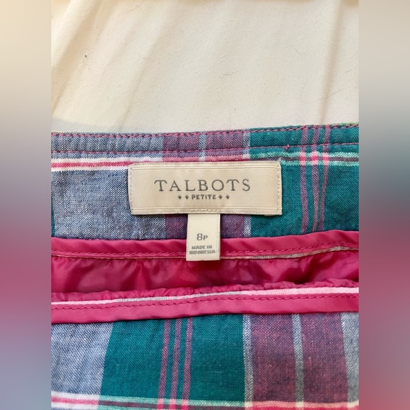 Talbots Women’s Pastel Plaid Skirt - Picture 3 of 3